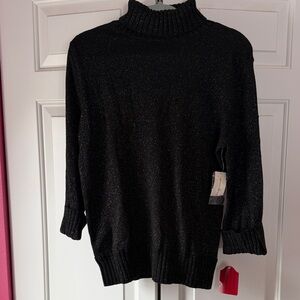 Studio Works Black Sparkle Turtleneck Sweater